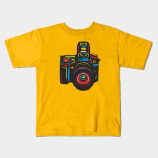 Black Camera Kids T-Shirt